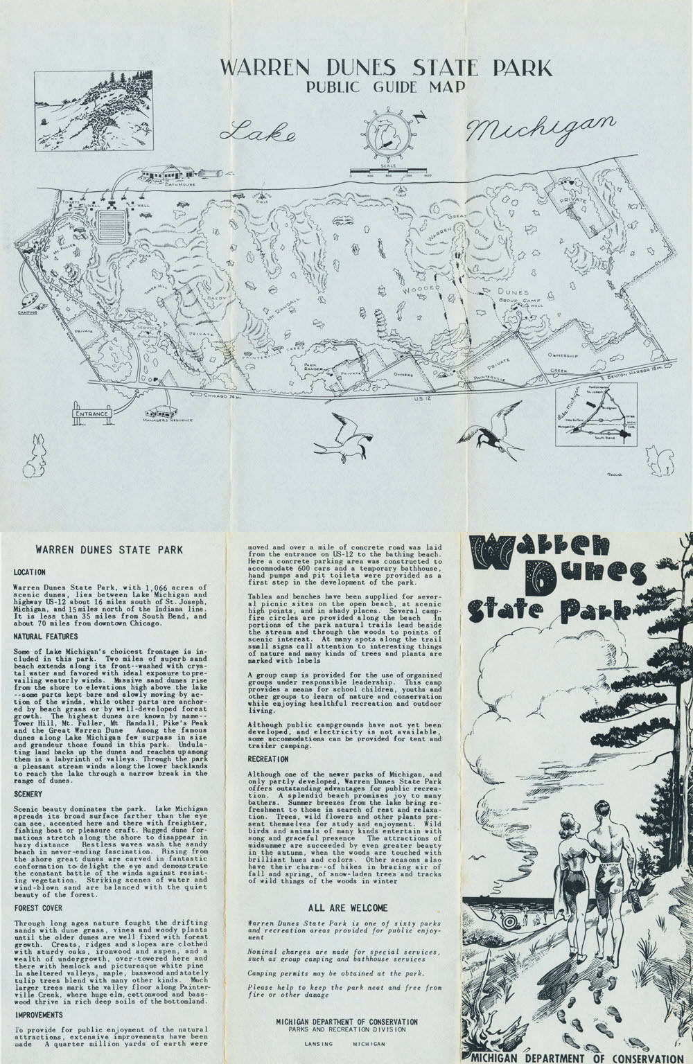 Warren Dunes State Park - Vintage Brochure From Mich Dept Of Conservation (newer photo)